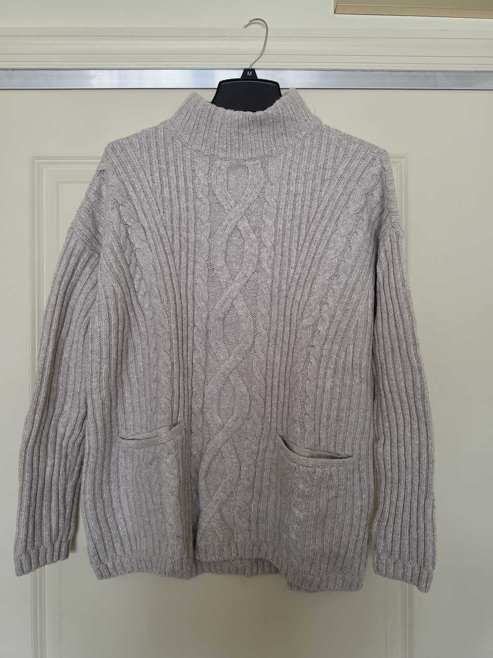 Abercrombie & Fitch Cable Turtleneck Sweater - Light Taupe